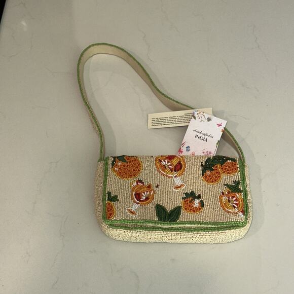Viral Orange Aperol Spritz Beaded Shoulder Bag Tj Maxx Marshall’s Made In India - Picture 1 of 3